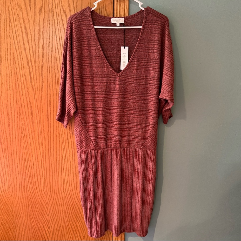 NWT Michael Stars Tulip Sleeve Dress Hachi Stitch Fix Size Medium Orange Fall